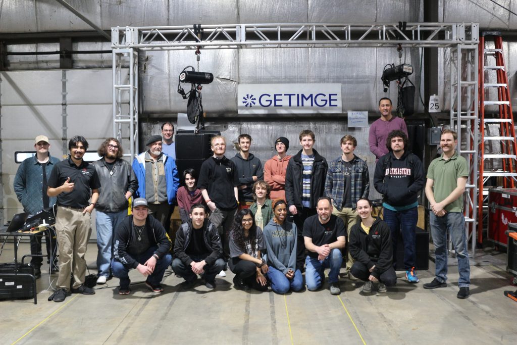 Members of Cheshire AV with FLCC's Bob Potter and members of his R Sound Reinforcement/Live Recording Class